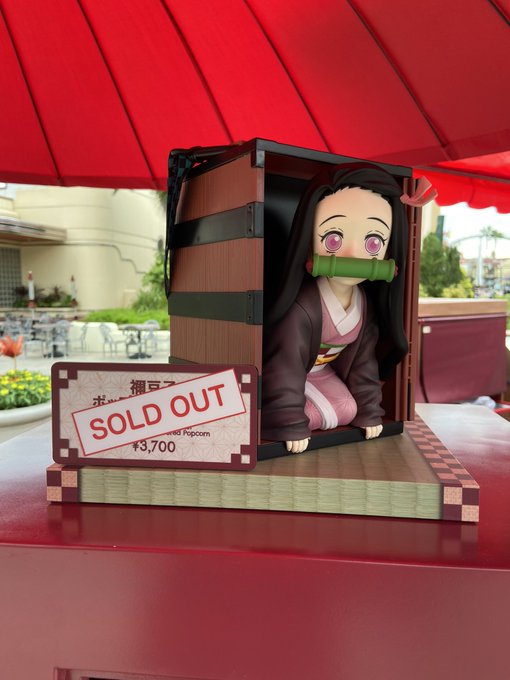 禰豆子爆米花桶近日每天在開賣30分鐘內就售罄。（翻攝twitter@usj1）