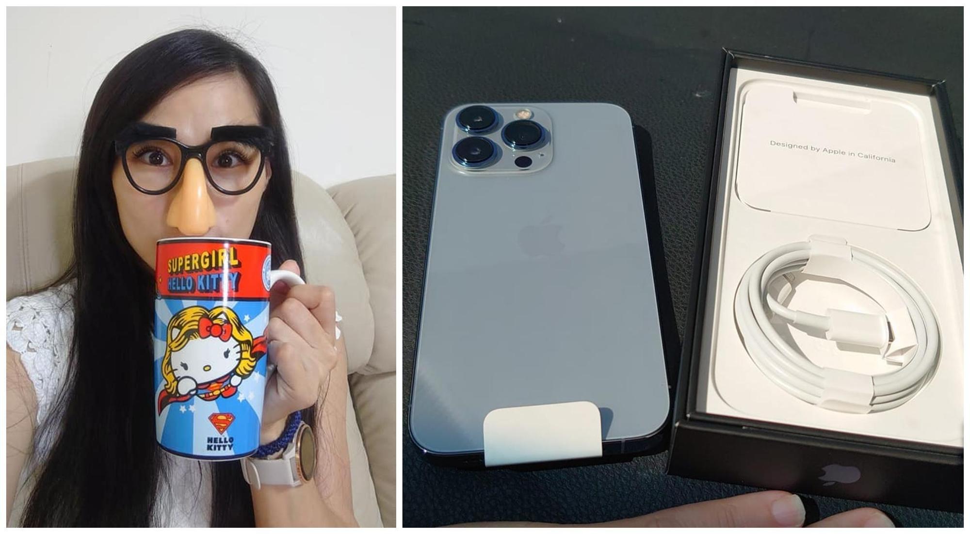 宅女小紅在好市多買到天峰藍iPhone 13 Pro。(翻攝宅女小紅臉書)