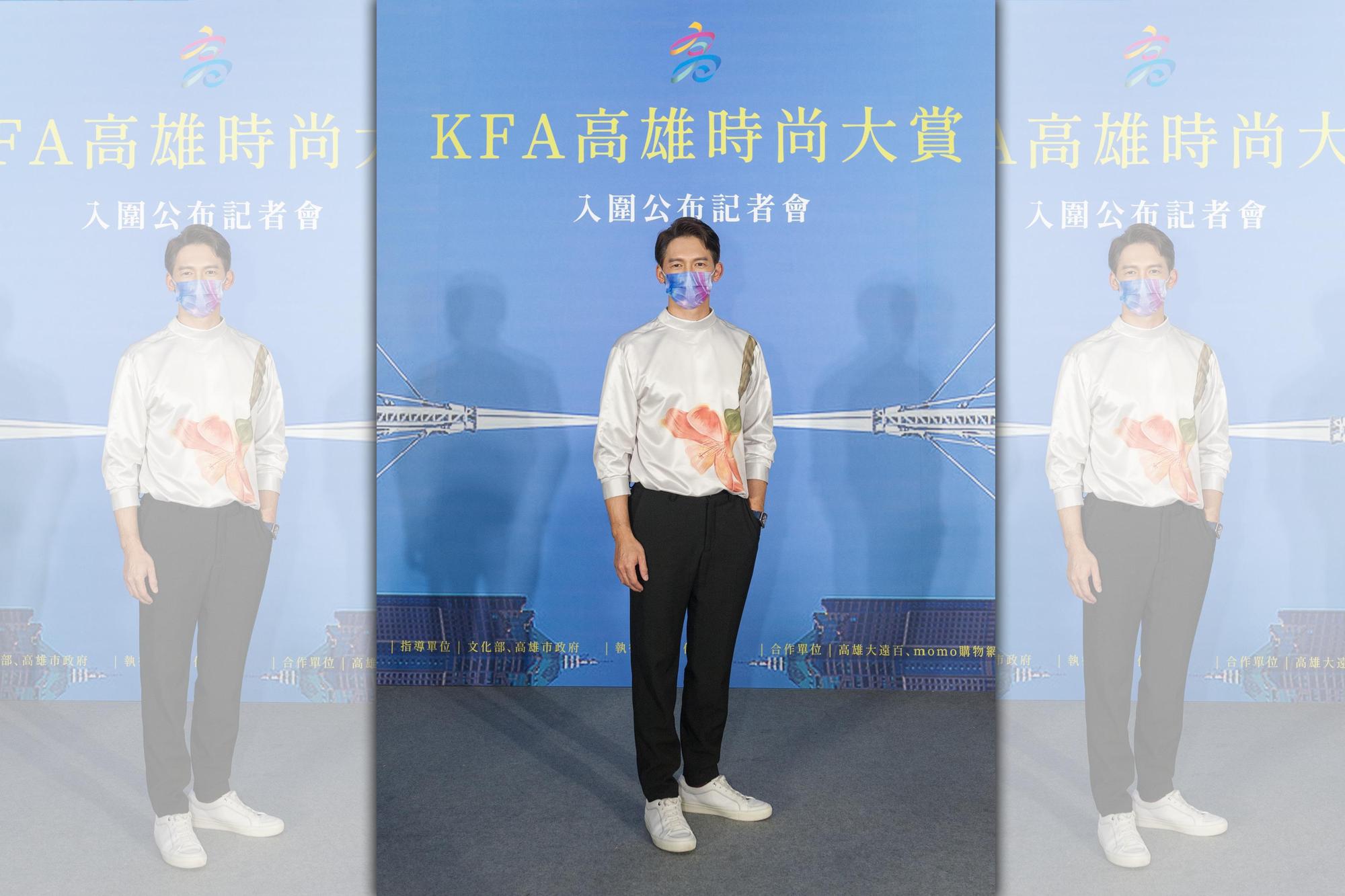溫昇豪快閃高雄出席「高雄時尚大賞」入圍公布記者會。(高雄市政府青年局提供)