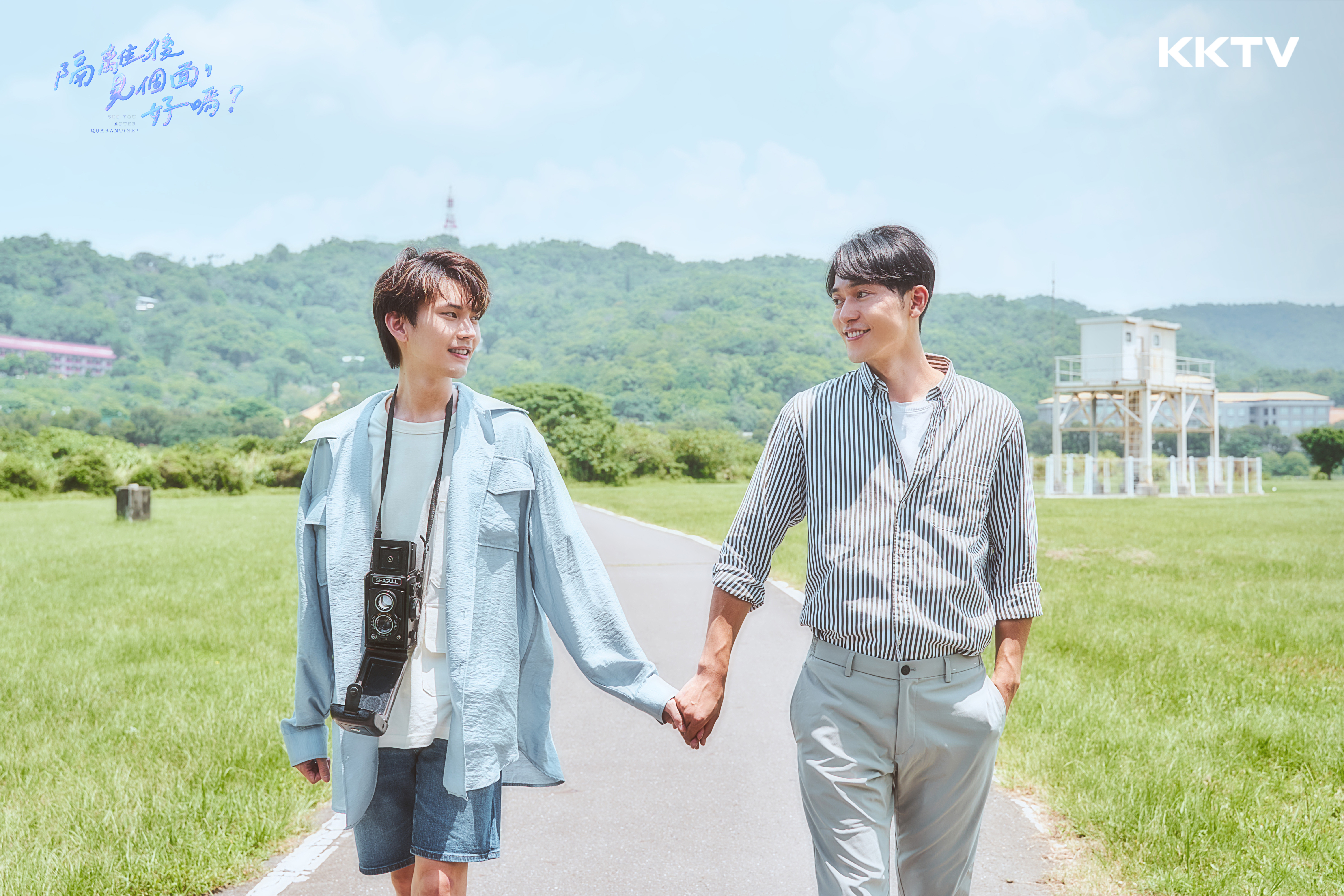 河合朗弘（右）與邱治澔主演BL劇《隔離後見個面，好嗎？》採遠端線上拍攝，兩人直到最後一天才真正見面。（KKTV提供）
