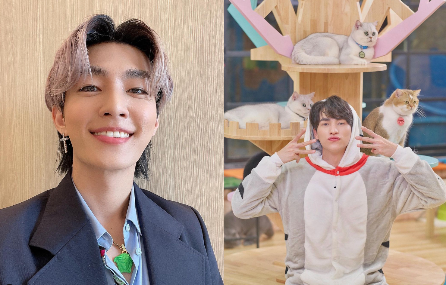 炎亞綸（左）訪問小鮮肉當紅泰星Gulf（右），Gulf以奶甜笑容聞名。（翻攝自炎亞綸、Gulf IG）