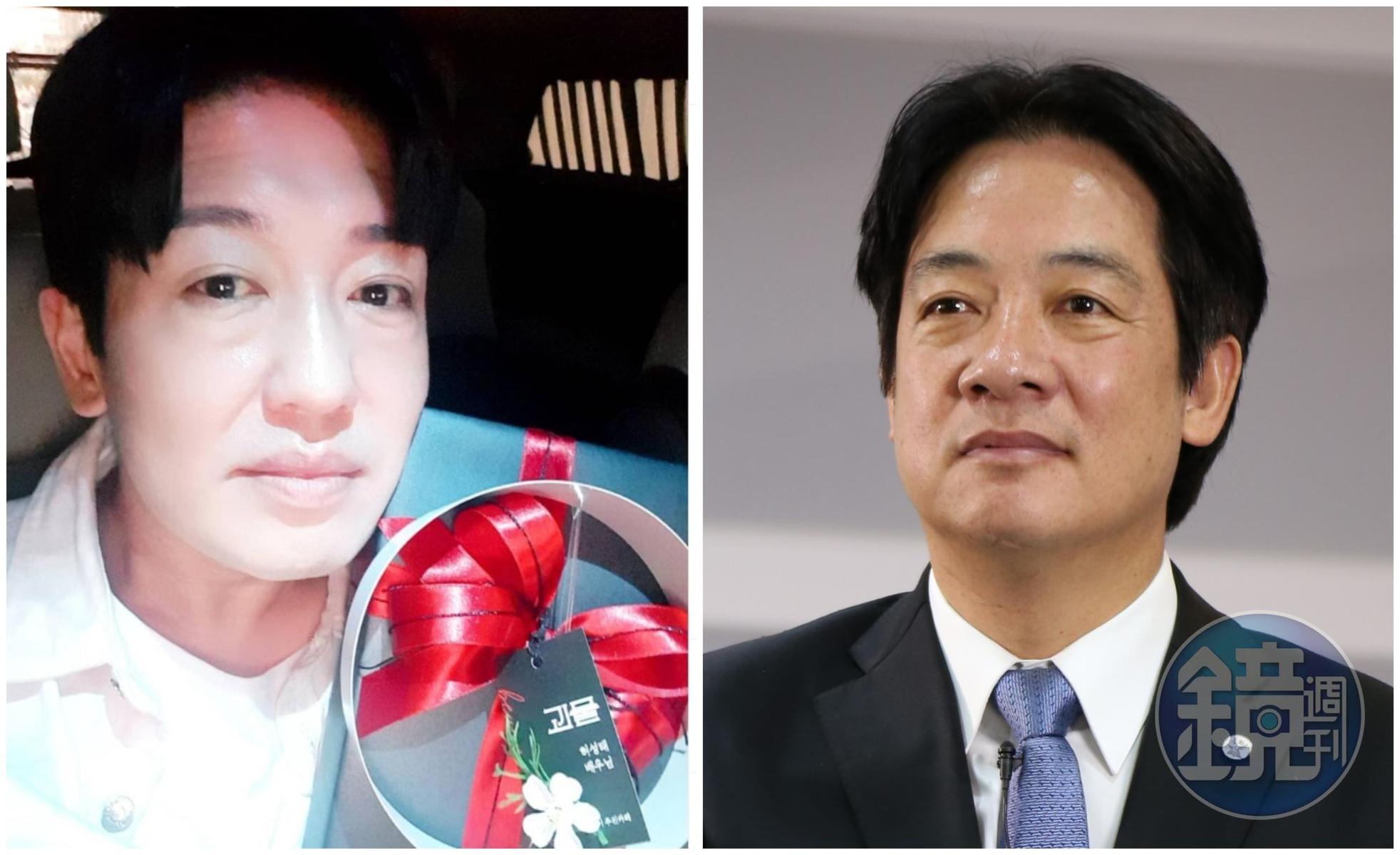 賴清德(右圖)被指撞臉南韓演員許成泰(左圖)。(本刊資料照、翻攝heosungtae IG)