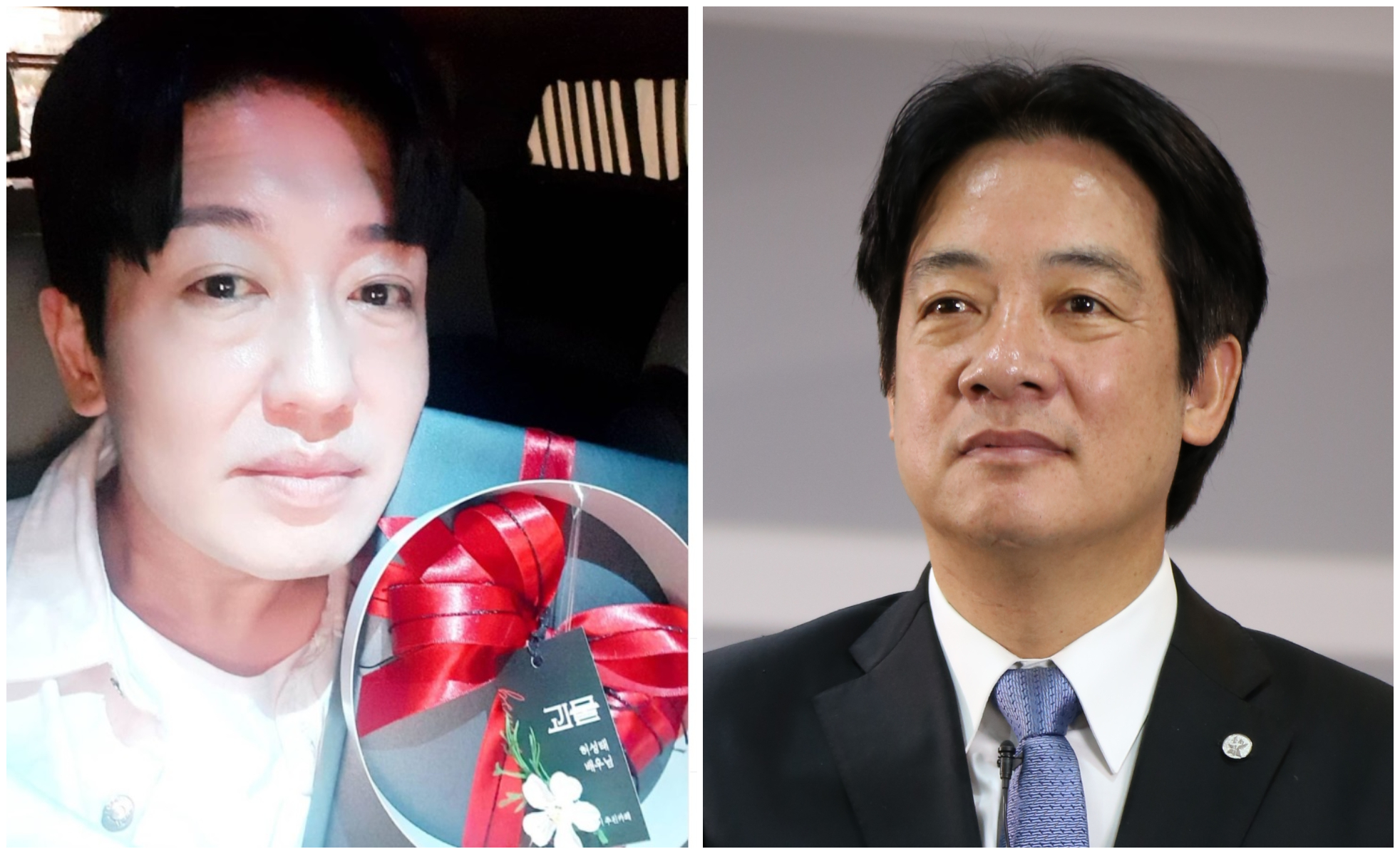 賴清德（右圖）被指撞臉南韓演員許成泰（左圖）。（本刊資料照、翻攝heosungtae IG）