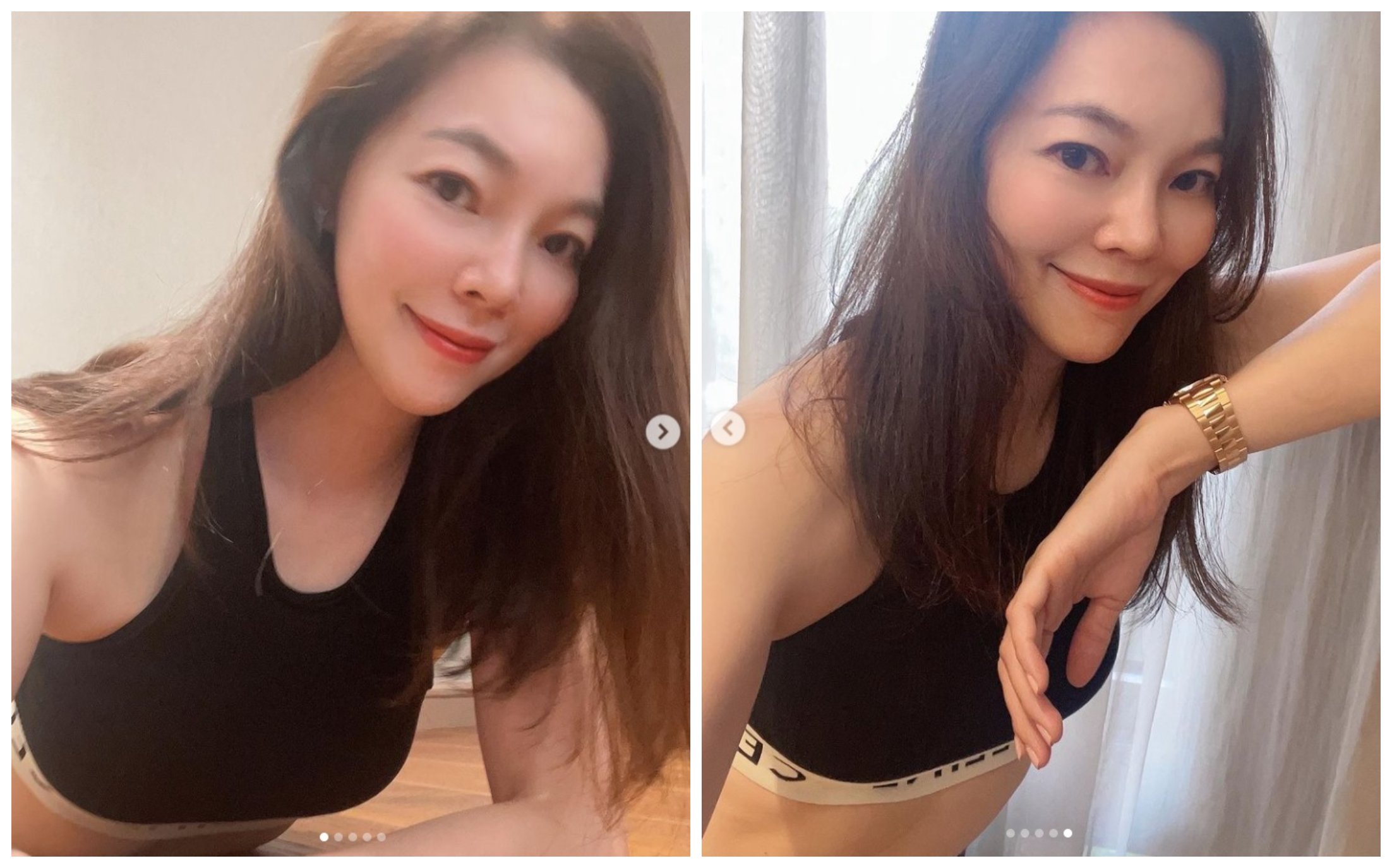 曾馨瑩穿運動背心露出一截蠻腰。（翻攝曾馨瑩IG）