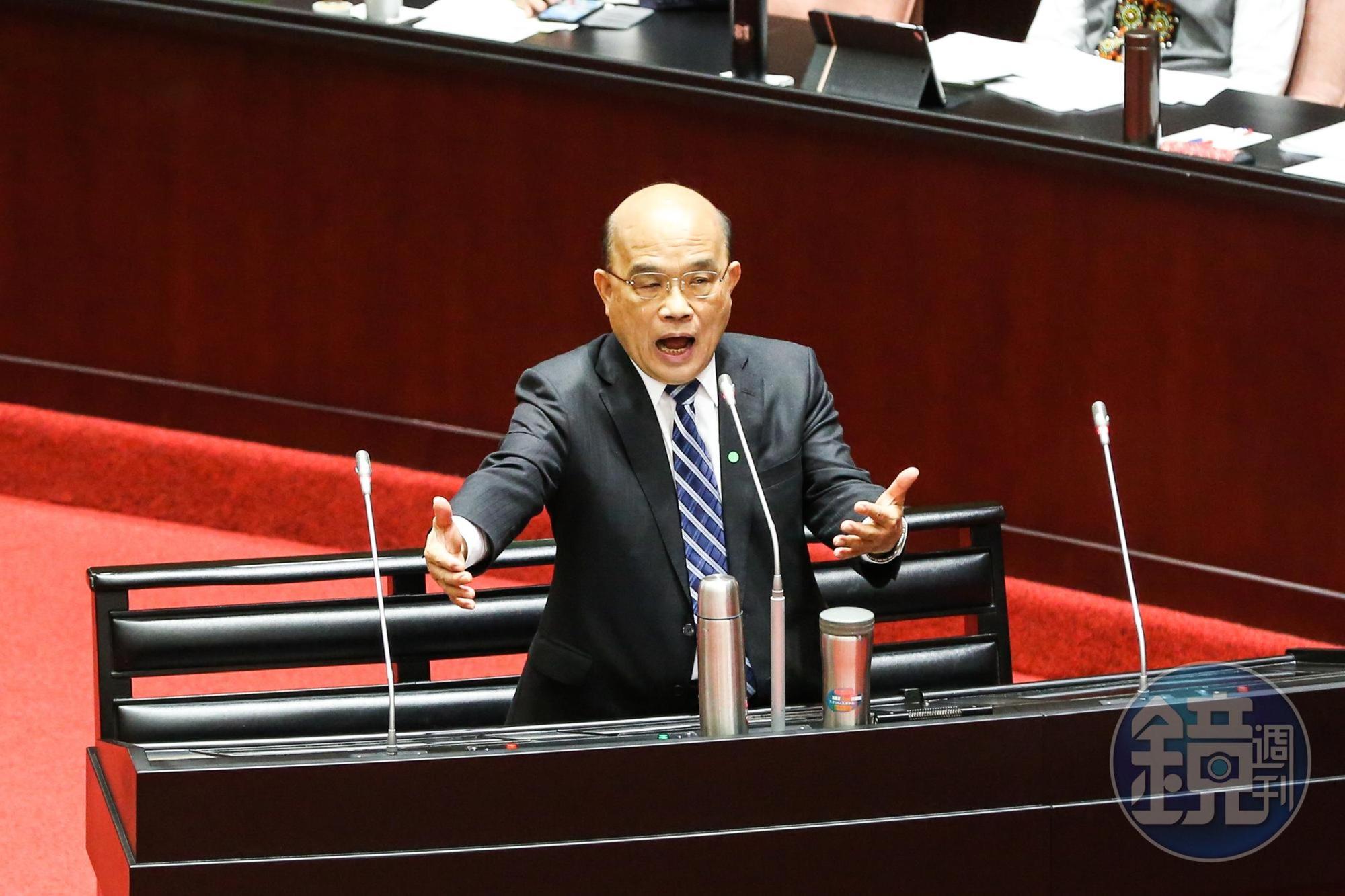 針對朱立倫喊「1218是倒閣公投」,蘇貞昌(圖)無奈表示「講話只有政治語言、缺少理性,很可惜」。(本刊資料照)