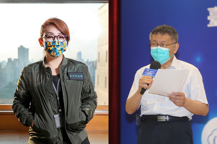 北市府副發言人林珍羽（左）近日請辭獲准，市長柯文哲（右）也稱若有意要出去選舉就要認真選。（翻攝自林珍羽臉書、本刊資料照）