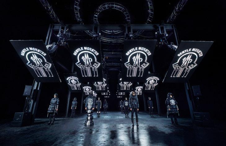 Moncler Genius項目中的全新系列，Moncler + Gentle Monster合作系列攜藝術裝置登陸東大門設計廣場，從大號睡袋、羽絨服、眼鏡到配飾，皆以奪黑色為基調。（Moncler提供）