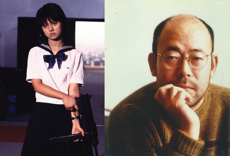 已故導演相米慎二（右圖）代表作《水手服與機關槍》捧紅藥師丸博子（左圖），該作品至今仍不斷有改編電影、影集問世。（金馬影展提供）