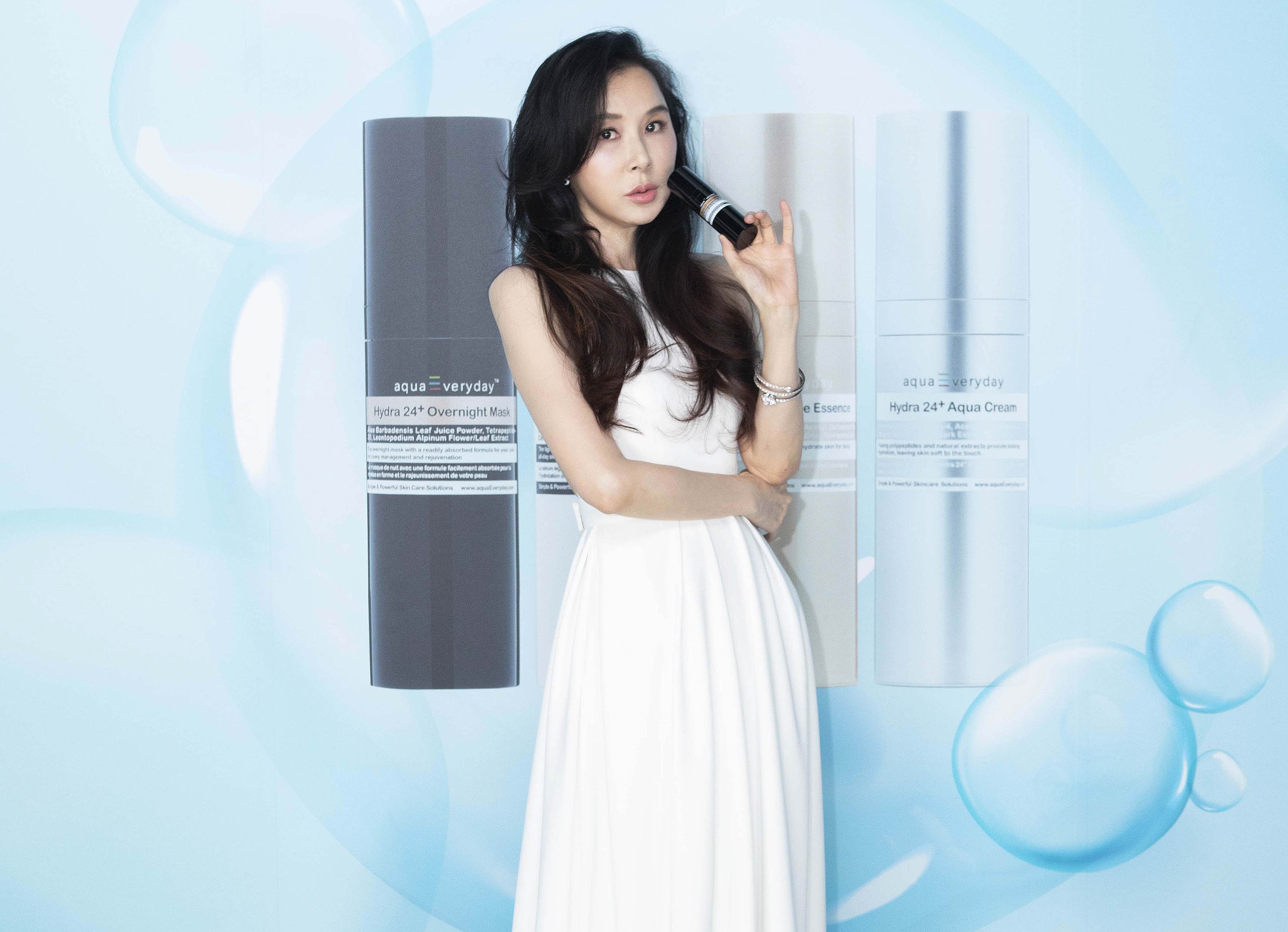 蕭薔今出席保養品線上記者會狀態仍維持得很好。（aquaEveryday提供）