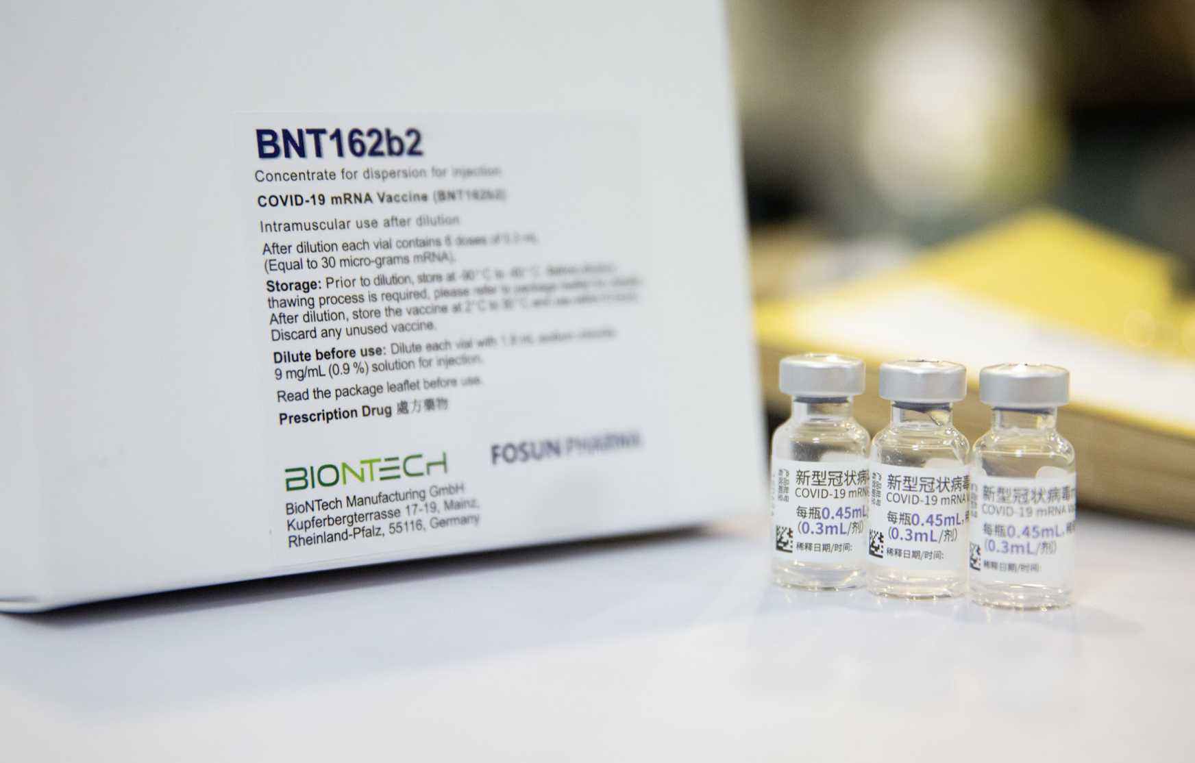 55萬劑客製化標籤輝瑞／BNT新冠疫苗今（30）日上午5點10分順利抵達桃園機場。（示意圖，資料照）