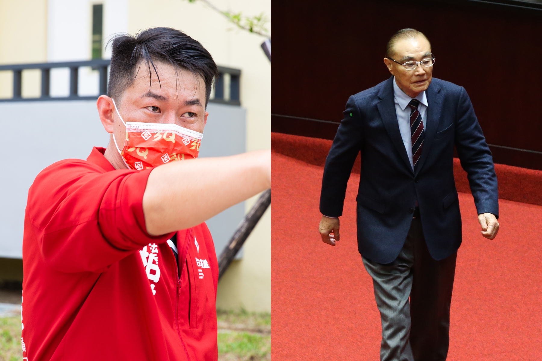 立委陳柏惟（左）今以國語質詢退輔會主委馮世寬（右），對此馮世寬稱陳對自己很好。（本刊資料照）