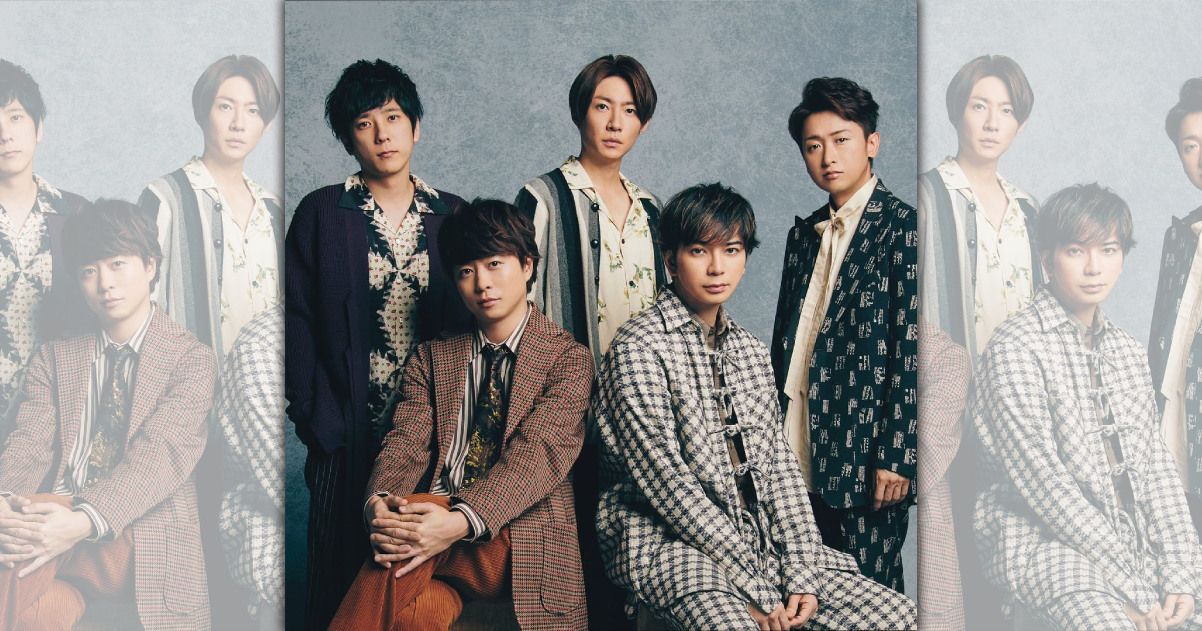 櫻井翔（前排左）、相葉雅紀（後排中）同時宣布與圈外女友結婚，震驚無數粉絲。（翻攝自IG@arashi_5_official）