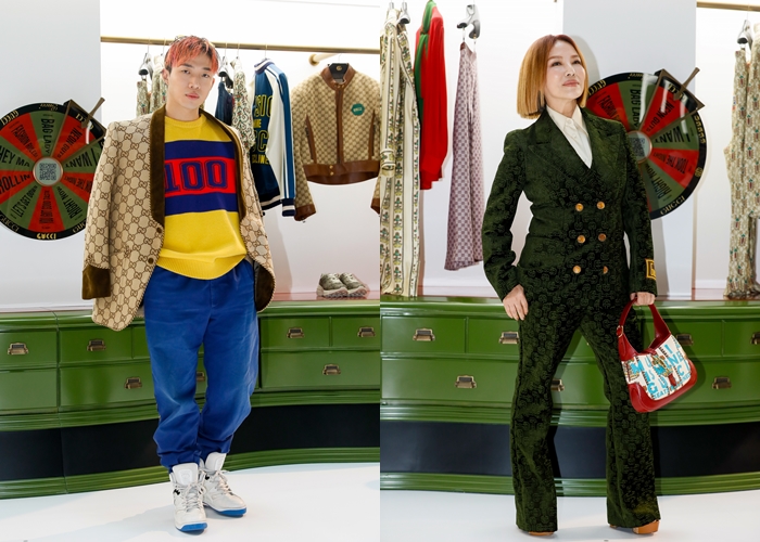 葉璦菱與ØZI母子是在時尚場合首度同場，因為疫情關係輪流出場，沒有同台。