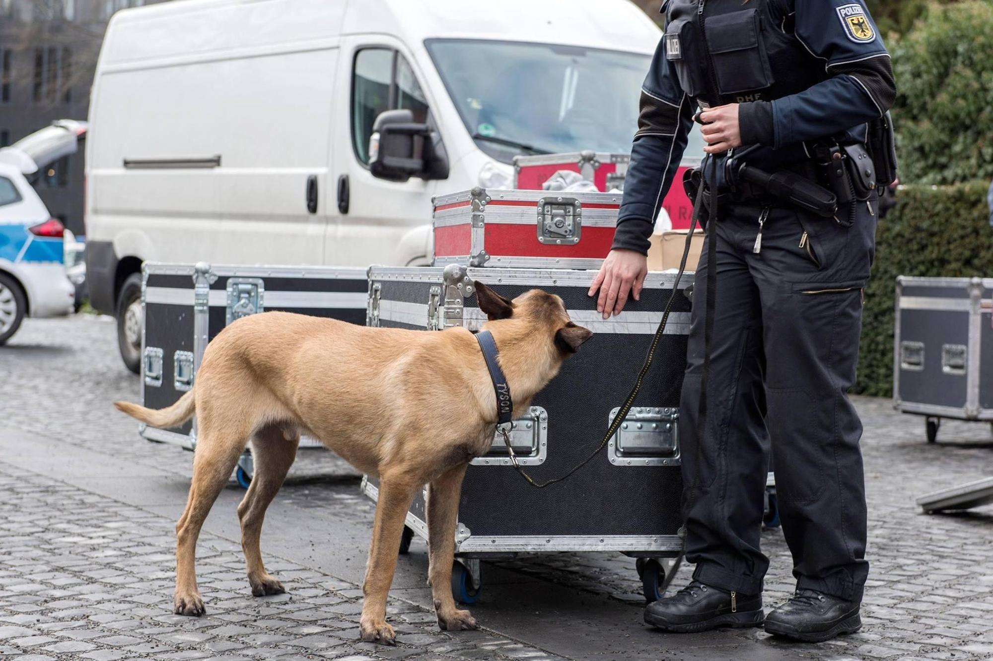 德國警方出動警犬，在教師斯特凡家中查獲大量血跡反應。（示意圖，翻攝德國柏林警局網站）
