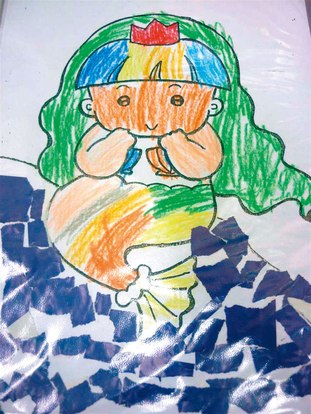 吳家女兒遇害時年僅6歲,警方在吳家找到她的畫作。(翻攝畫面)