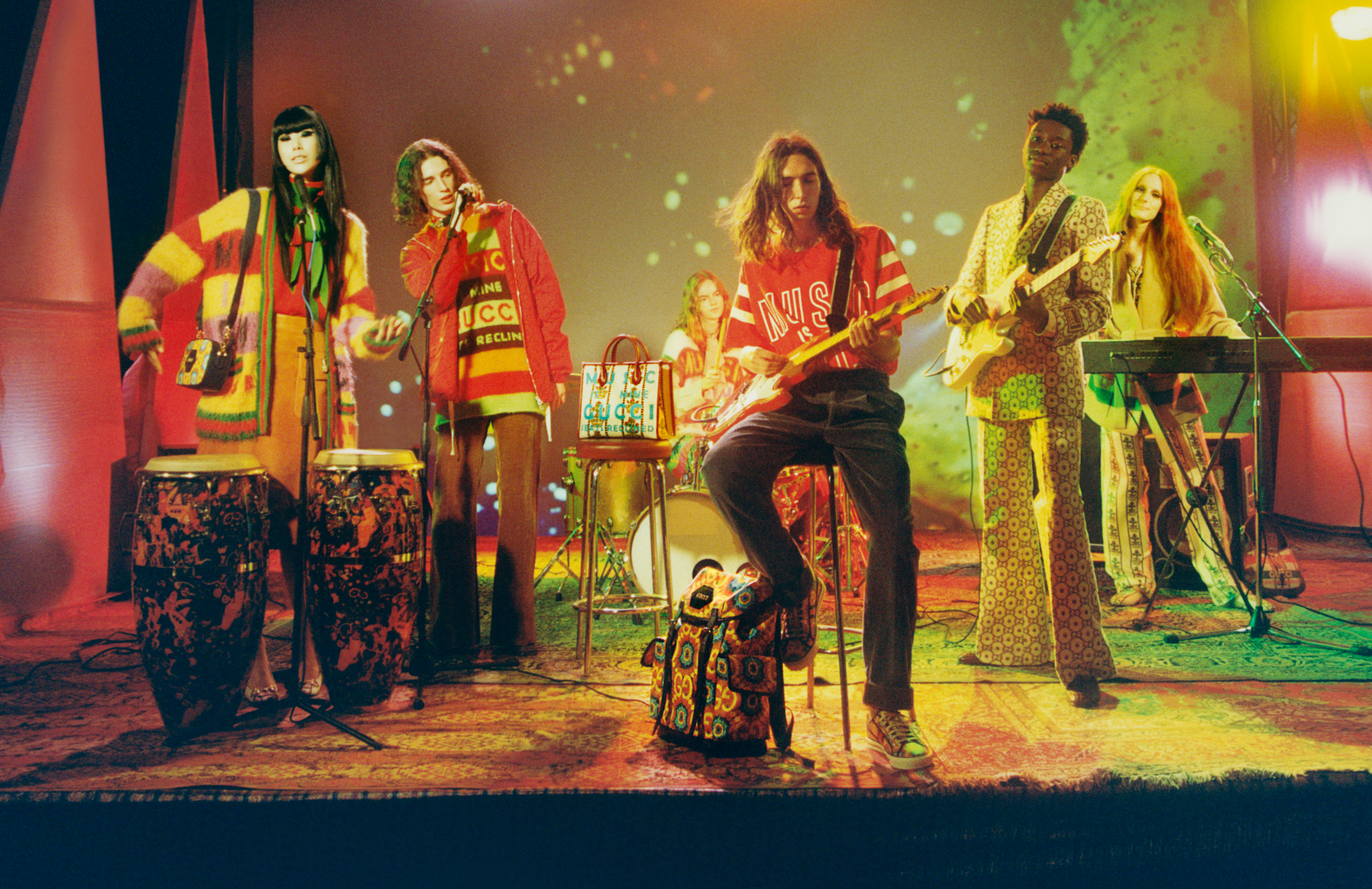 GUCCI 100特別系列以音樂串起百年歷史的美學歷程。（GUCCI 提供）