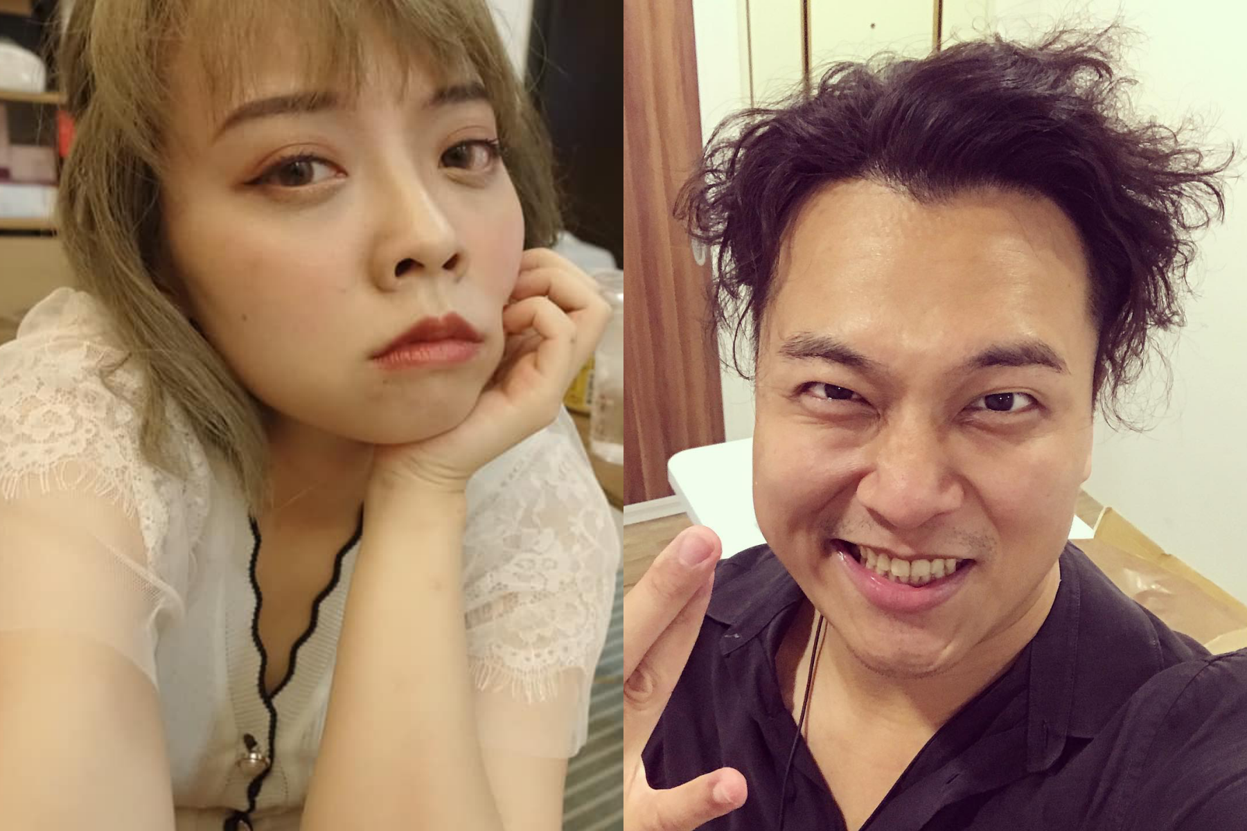 龍龍（左）控訴遭霸凌事件越演越烈，喜劇演員東區德（右）因曾發表「被X過個性扭曲」之言論也成為事主之一。（翻攝自龍龍、東區德臉書）