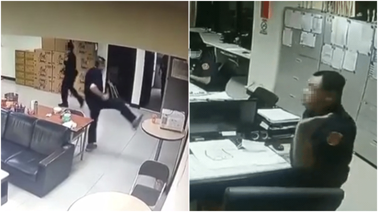 一名派出所所長被基層員警爆料，情緒失控不僅踹桌，還自賞多下巴掌。（翻攝自爆料公社）