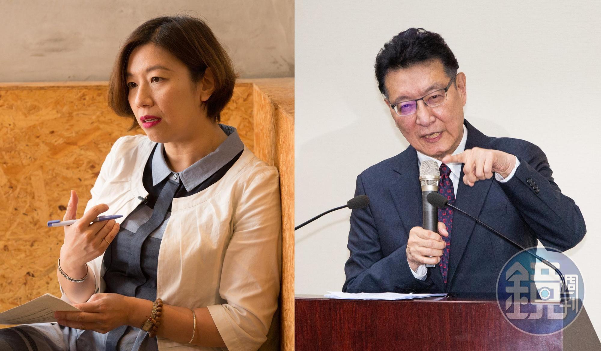 趙少康（右）昨日批民進黨刪減中國史是愚民政策，對此，醫師林靜儀（左）也表達她的看法。（本刊資料照）