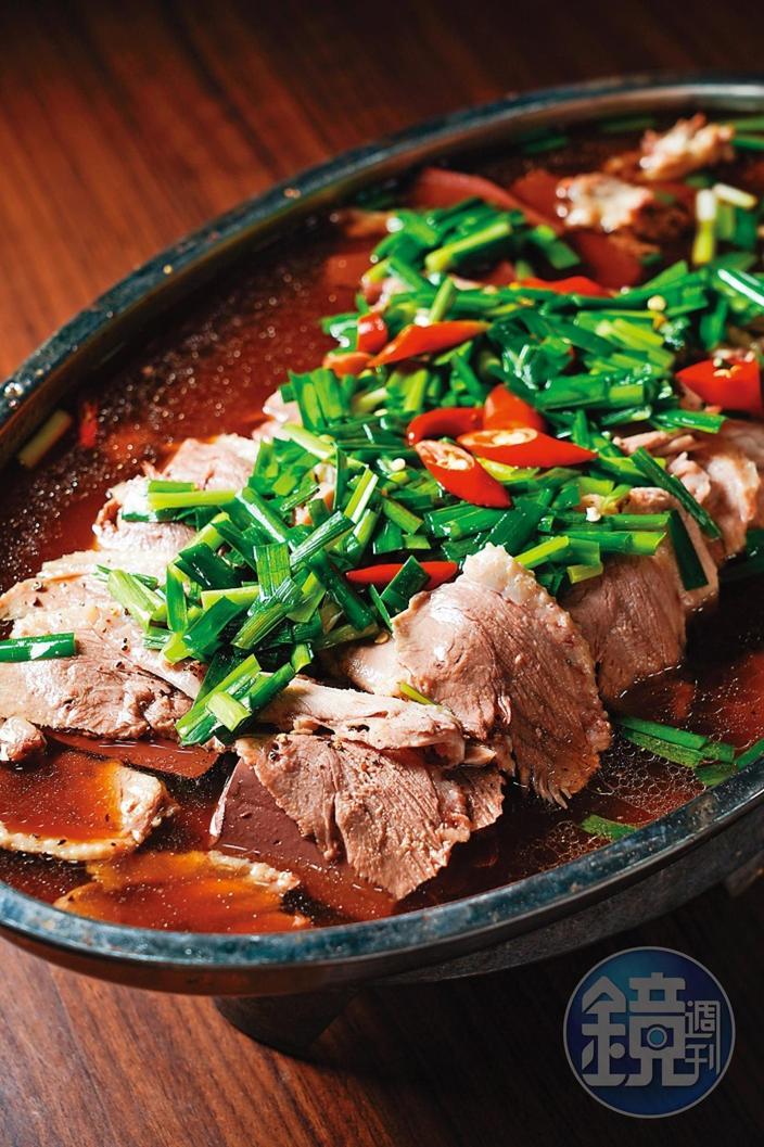 鮮嫩多汁的「珍味鵝肉」,與鮮脆韭菜成為美味組合。(450元/份)