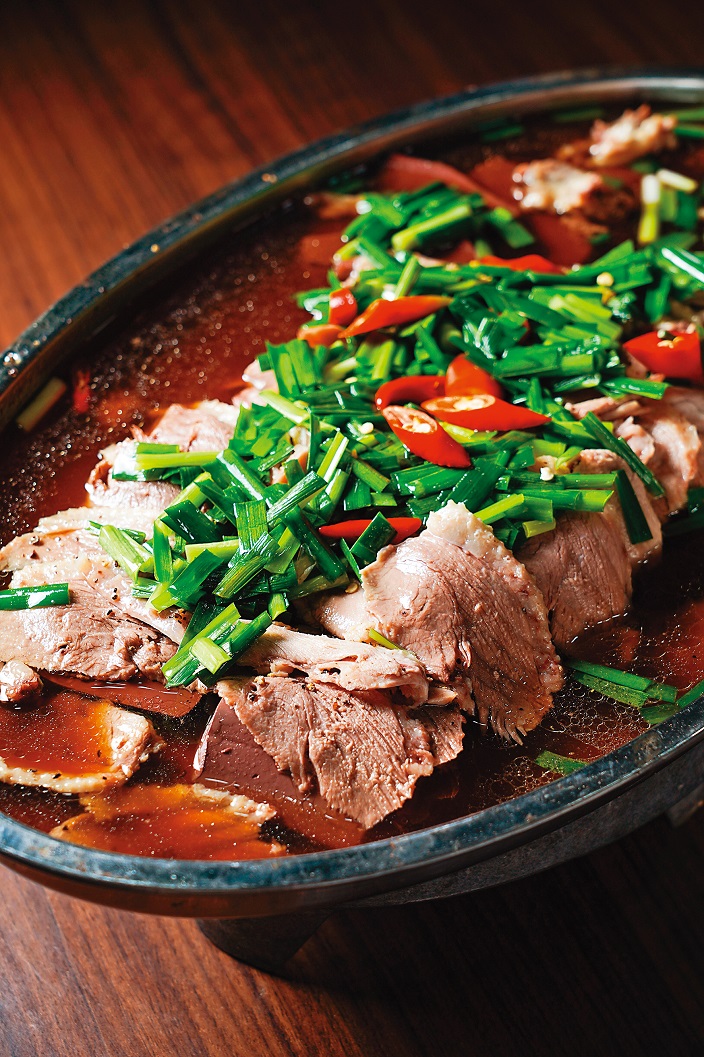 鮮嫩多汁的「珍味鵝肉」,與鮮脆韭菜成為美味組合。(450元/份)