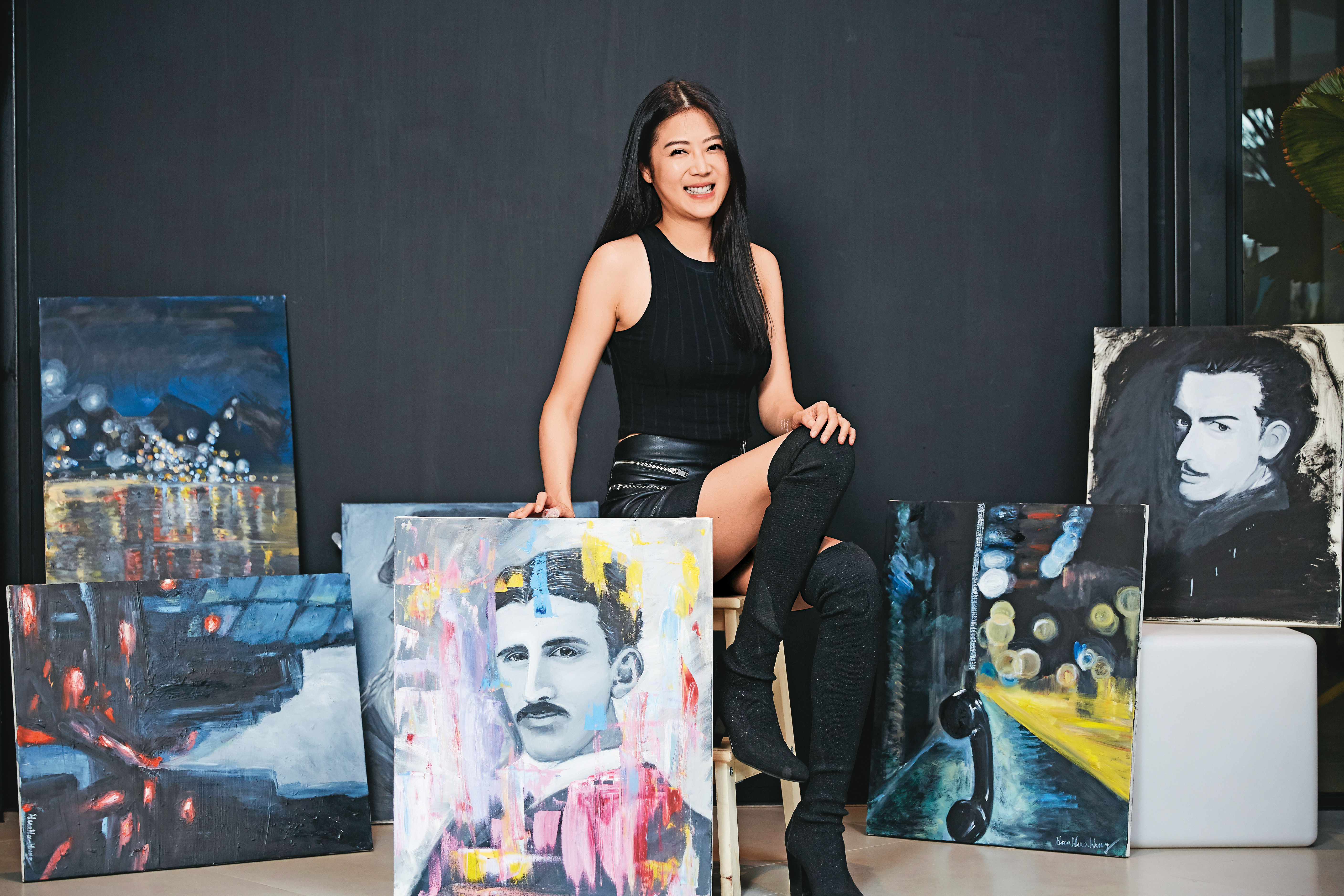 模特兒出身的張熙恩才華洋溢，曾多次分享自己的畫作接受訪問。