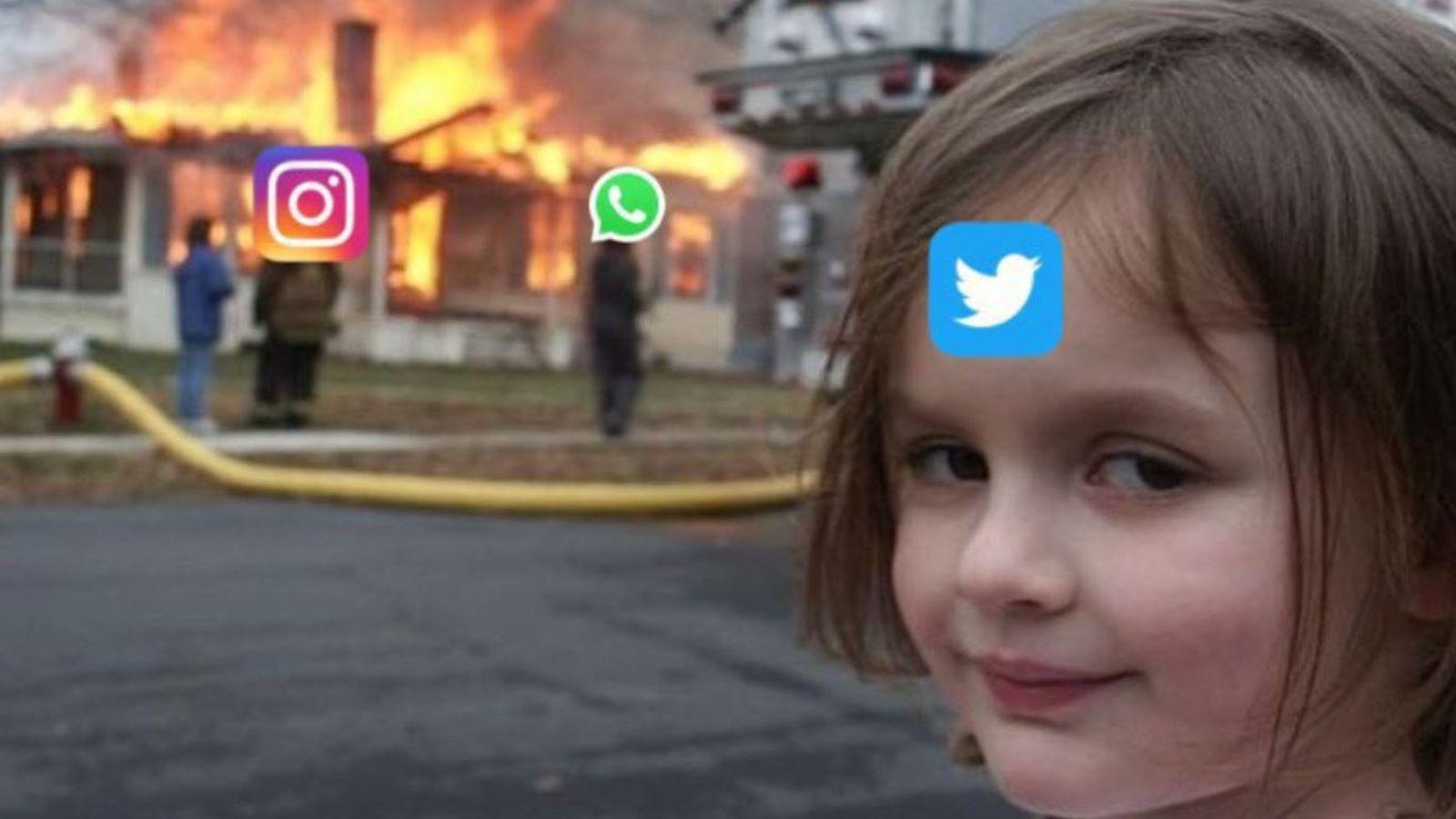 眼看IG、WhatsApp毀滅,推特笑而不語。(翻攝prashantgwari推特)