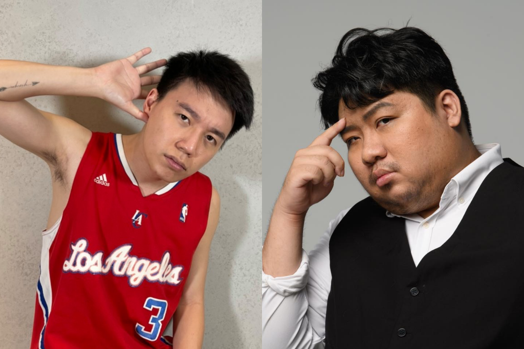 統神（右）張嘉航被捲入死對頭Toyz（左）販毒「黑吃黑」事件，今跳出來否認。（翻攝自Toyz、亞洲統神-張嘉航臉書）