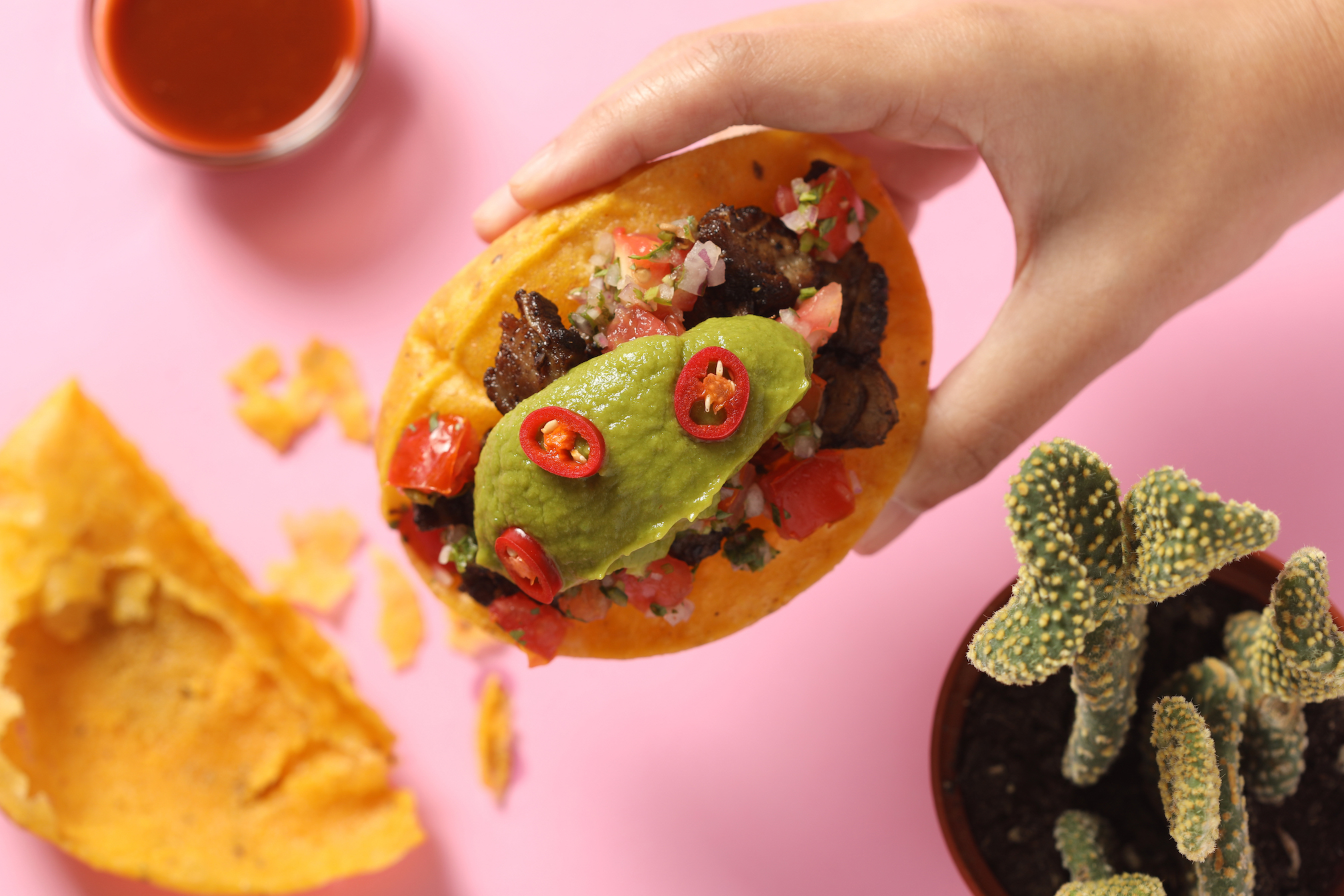 在「MASA」可選擇膨餅皮（Puffy），搭配烤牛排與酪梨莎莎醬特別對味。（120元／份）