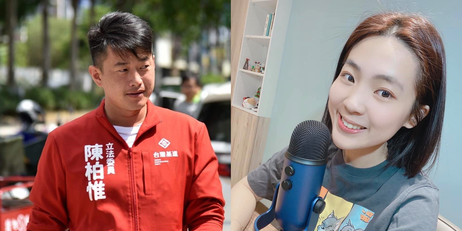 國民黨議員徐巧芯（右）看完陳柏惟（左）的道歉聲明後無法理解，甚至問「說的好像只要沒酒駕就沒事？」（翻攝自陳柏惟、徐巧芯臉書）