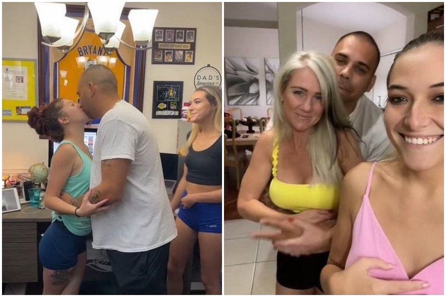 美國TikTok網紅表示，一家母女3人都共享自己的丈夫。（翻攝自「madibrooks567」TikTok）
