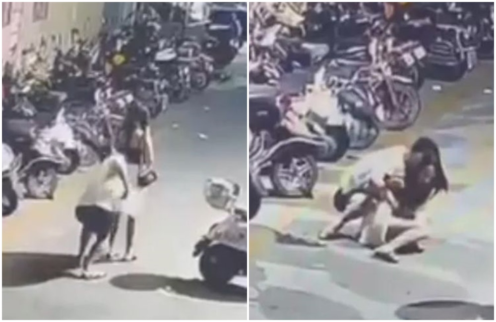 中國一名女子深夜走在巷弄中，被噁男壓在地上猥褻。（翻攝微博）