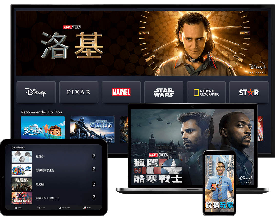 Disney+預計一個帳號可支援7個使用者。（Disney+提供）