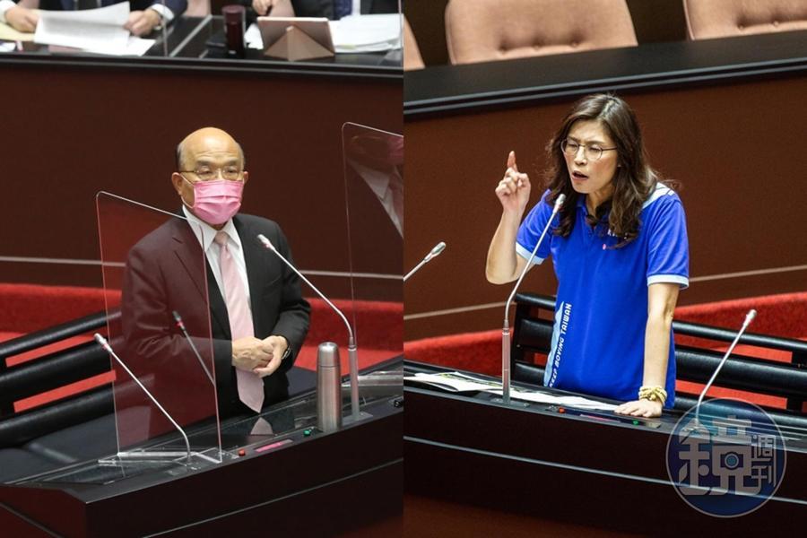 蘇貞昌(左)因為日前回罵鄭麗文(右)「袂見笑」,遭到國民黨立委集體抗議要其道歉。(本刊資料照)