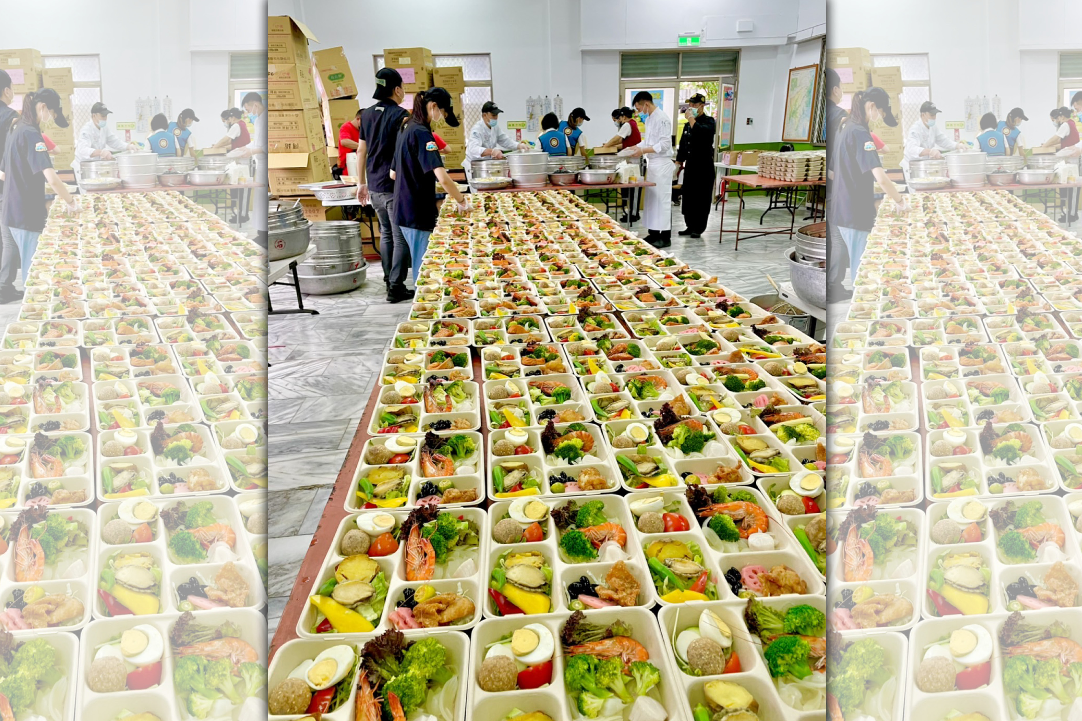 去年由屏東縣牡丹鄉與當地頂級渡假村牡丹灣Villa合作，號召全台飯店主廚逗陣、為部落75歲以上長輩舉行義煮的「千歲宴」，今年受疫情影響，改以「健康愛心餐盒」方式呈現。（牡丹灣Villa提供）