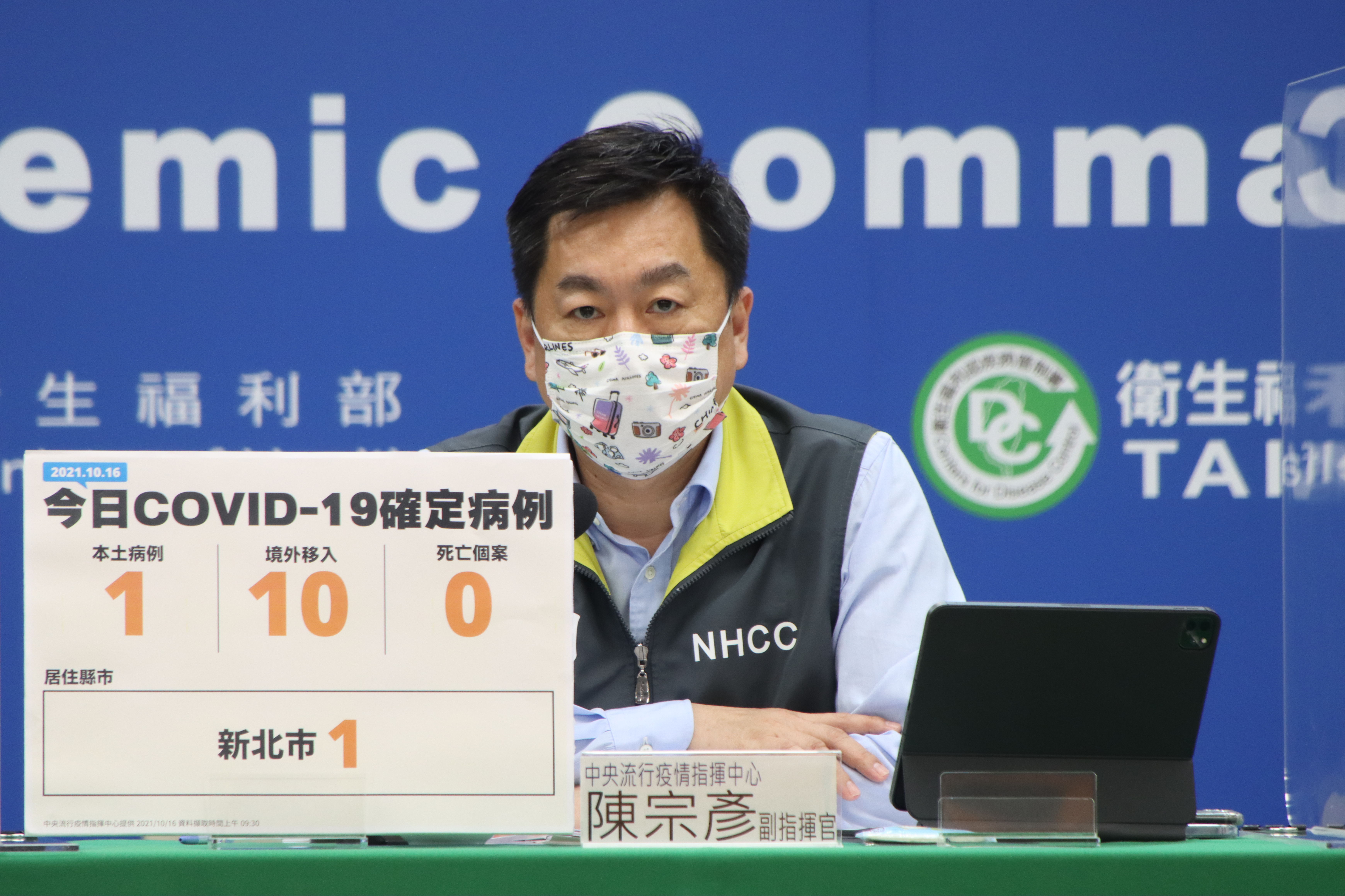 指揮中心今（16）日公布國內新增11例COVID-19確定病例，分別為1例本土及10例境外移入。（指揮中心提供）