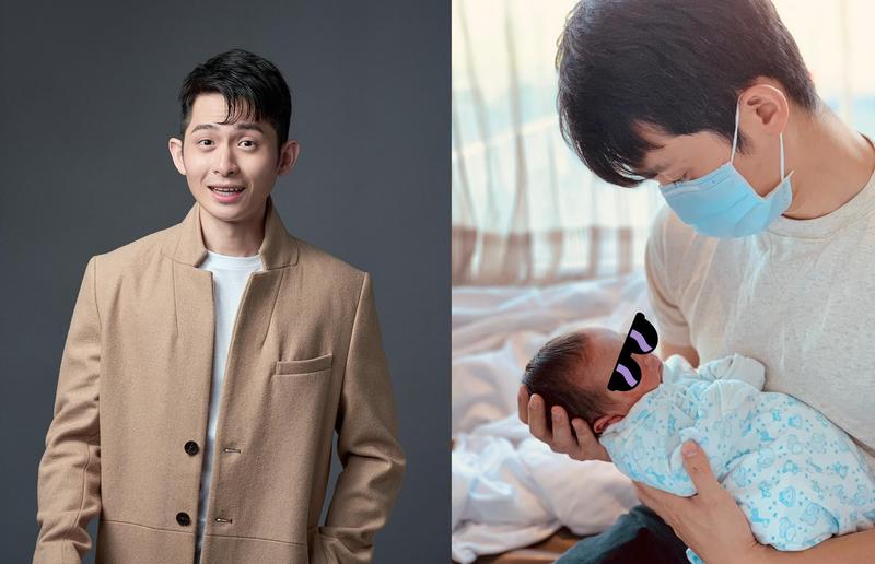 博恩無預警宣布當爸喜訊，曬出抱嬰暖照。（翻攝自博恩臉書）