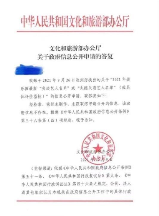 有網友貼出中共文旅部的公文,反批所謂下架歌曲是假消息。(翻攝自微博)