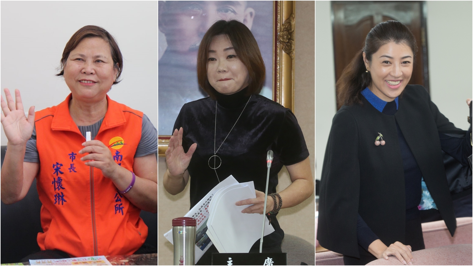 國民黨南投縣長黨內民調初選，由南投市長宋懷琳（左起）、立委馬文君、許淑華一同角逐。（左翻攝自宋懷琳臉書，中、右為資料照）