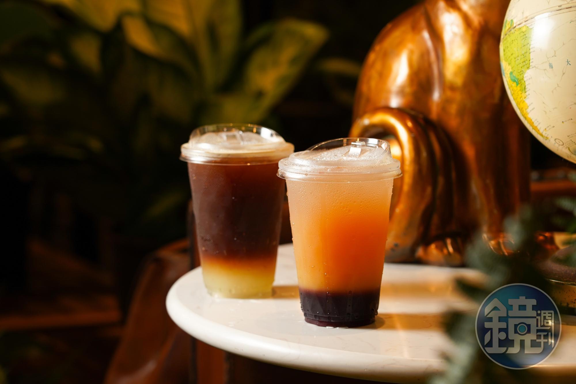 憑門票可兌換1杯「柳橙蔓越莓果醋」(右)或「冰西西里檸檬咖啡」(左)。