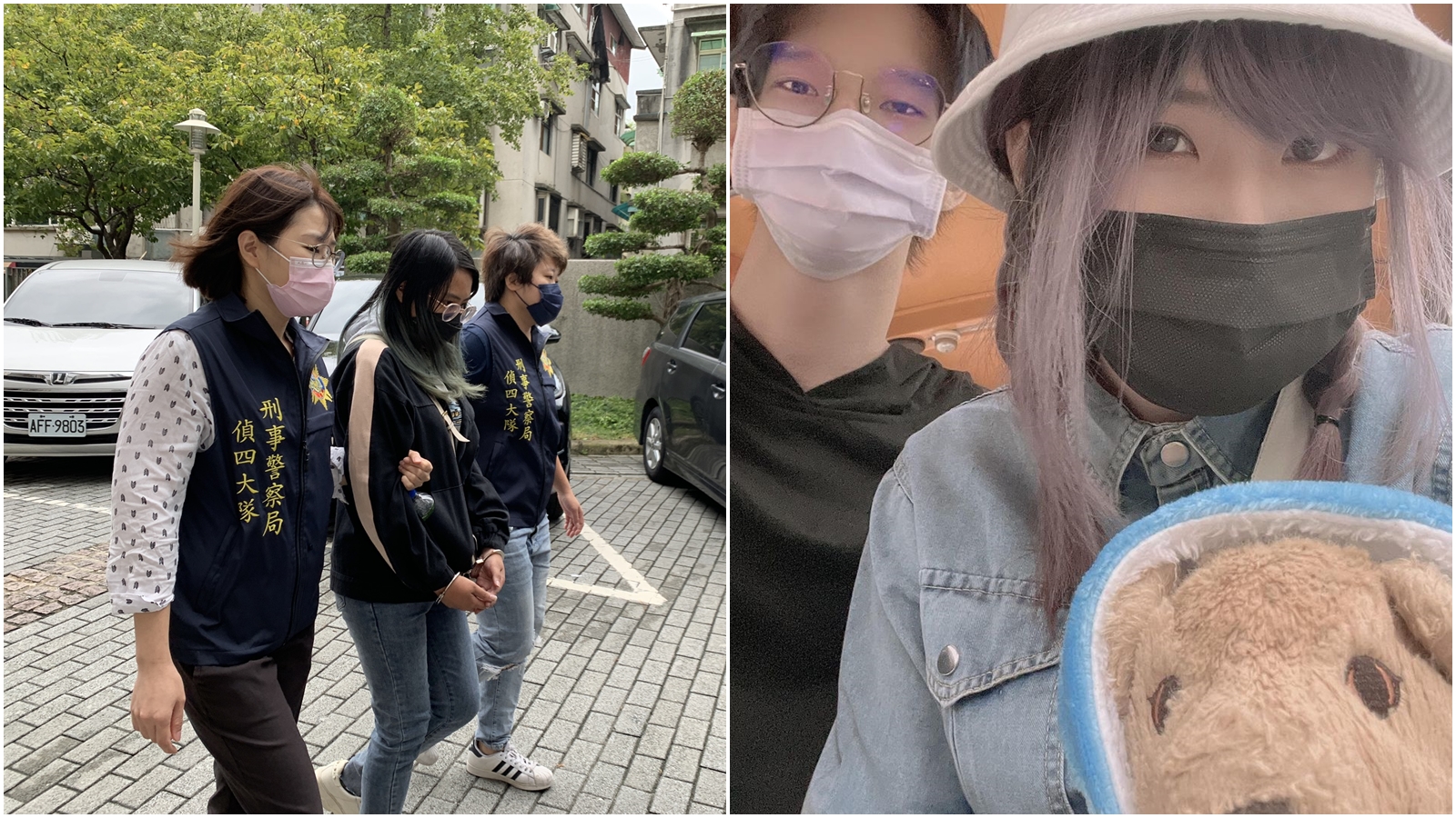 笑笑遭到訊後請回後首發聲明，強調如果知道小玉在犯罪一定會阻止他。（警方提供、翻攝自笑笑Instagram）