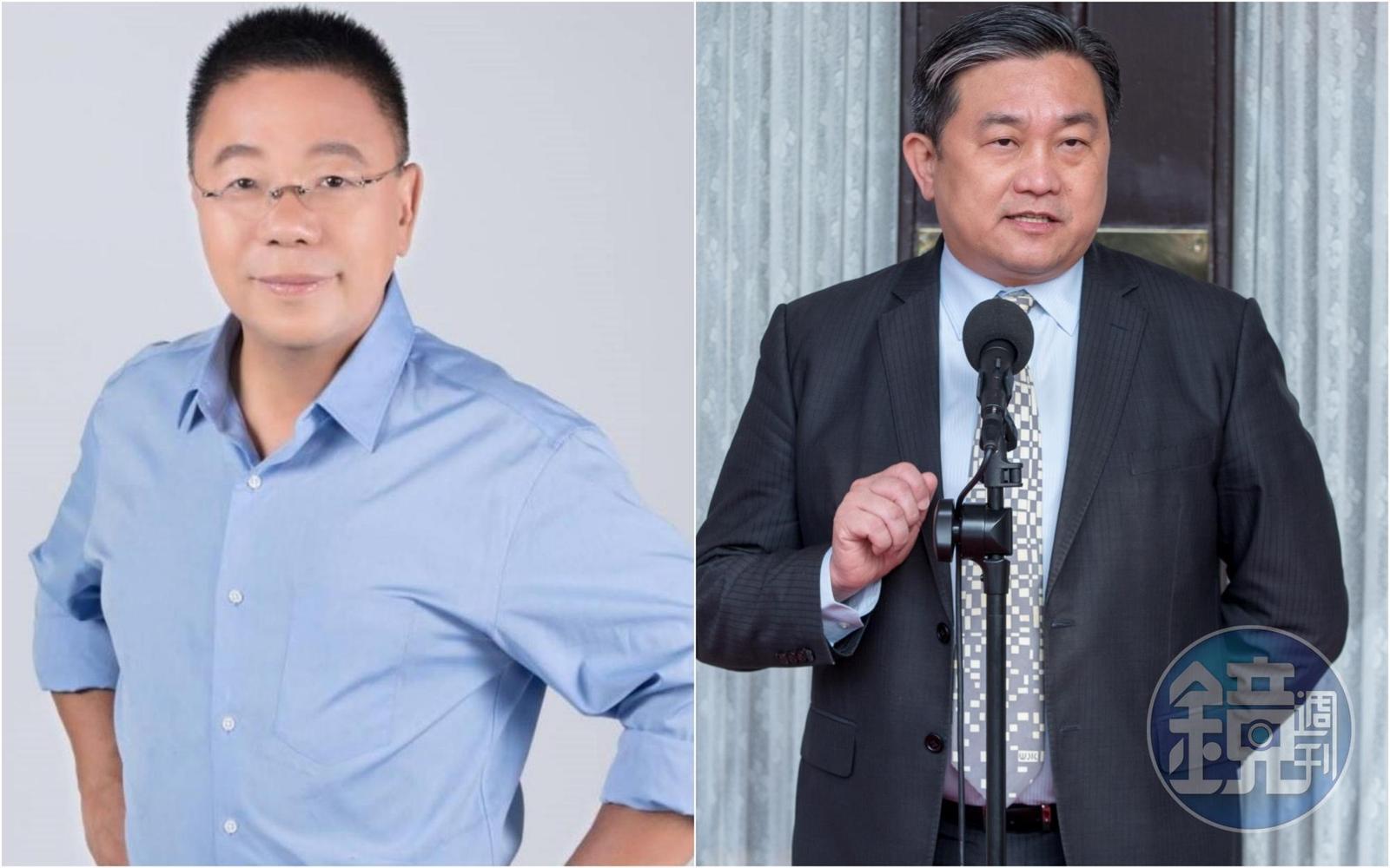 蔡育輝(左)分析,國民黨喊罷免師出無名,可能不會通過,王定宇(右)反批正因如此他們才全力抹黑陳柏惟。(左翻攝自蔡育輝臉書、右為資料照)