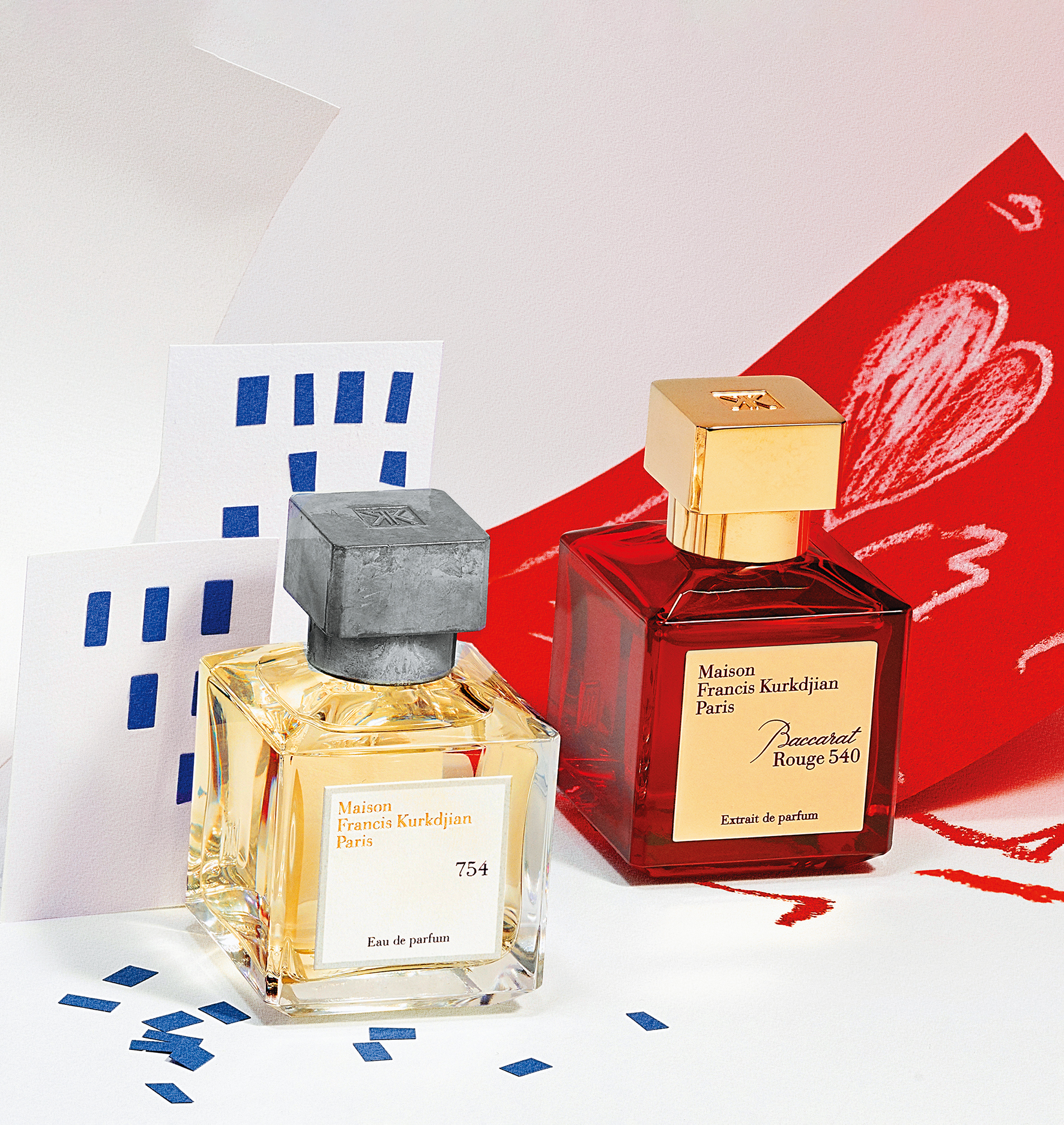 (左)754紐約之曦淡香精 NT$7,880/70ml、(右)Baccarat Rouge 540水晶之燄香精 NT$11,800/70ml(Maison Francis Kurkdjian提供)