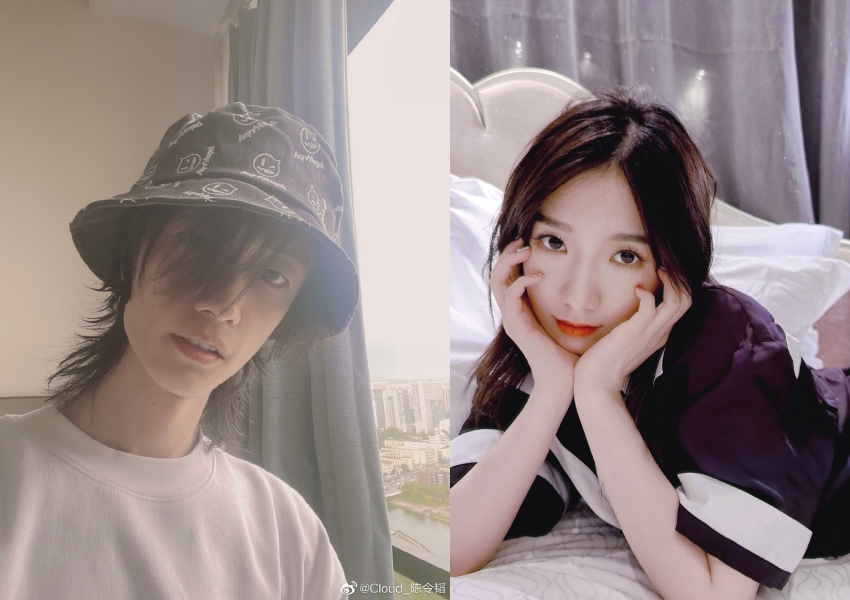 《火箭少女101》孟美岐被爆當小三，介入音樂製作人陳令韜與其交往4年女友的感情。（翻攝孟美岐、陳令韜微博）