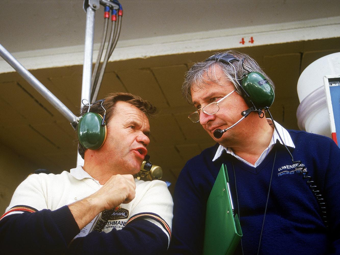 1987年Le Mans 24 小時耐力賽，Valentin Schäffer與Norbert Singer合影。