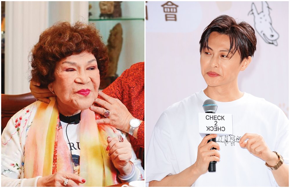 王子（右圖）出席由Check2Check、巴克動物懷善救援協會合辦的公益活動，法令紋怎麼那麼垂？（遞面膜）以為看到「阿姑」周遊。（左圖）