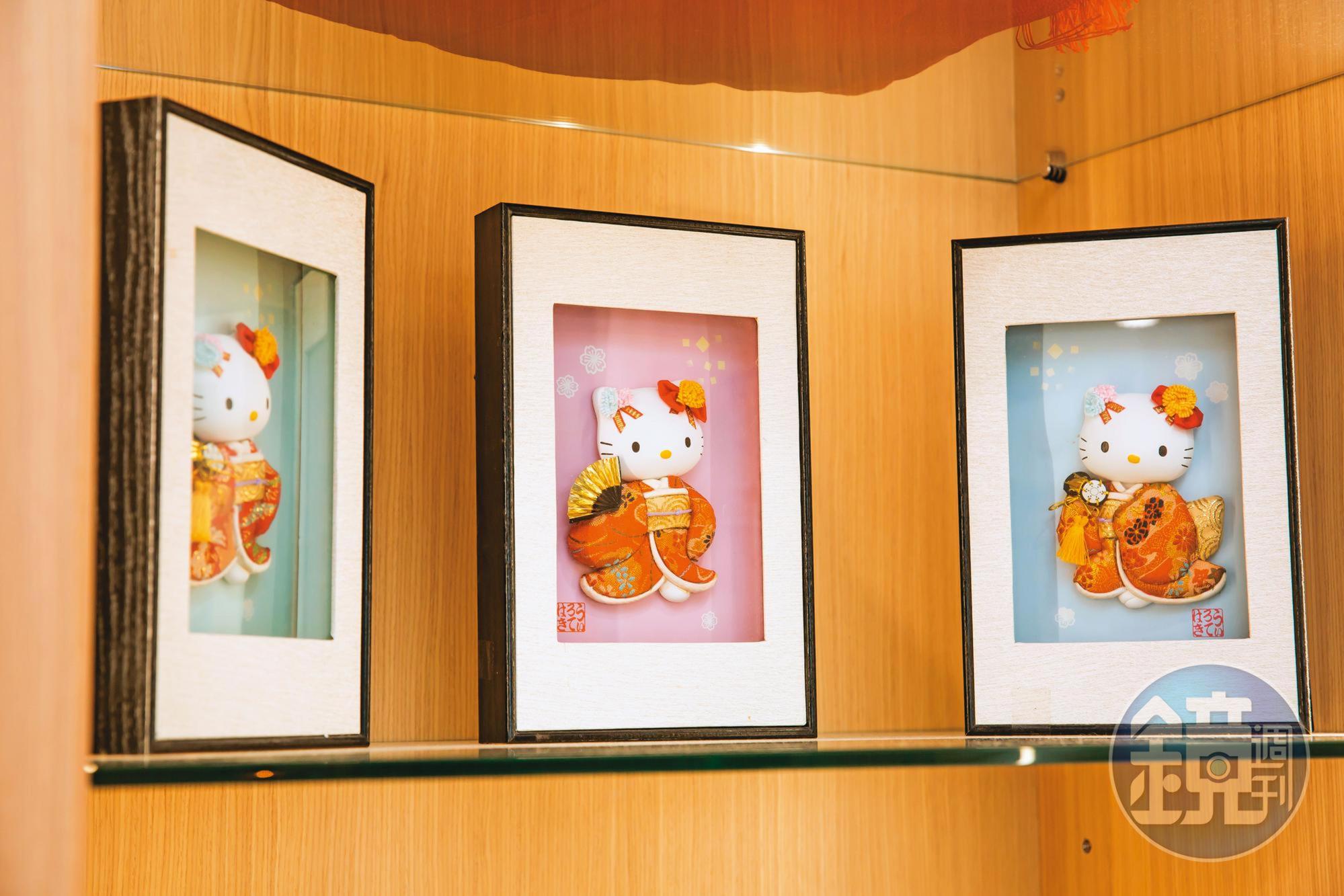 魏鳳珍喜歡Hello Kitty，辦公室珍藏許多周邊產品。