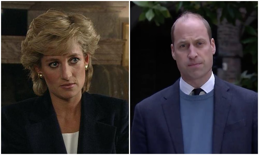 威廉王子（右圖）對於Netflix將重現母親的世紀專訪（左圖）相當失望。（翻攝KensingtonRoyal、BBC影片）