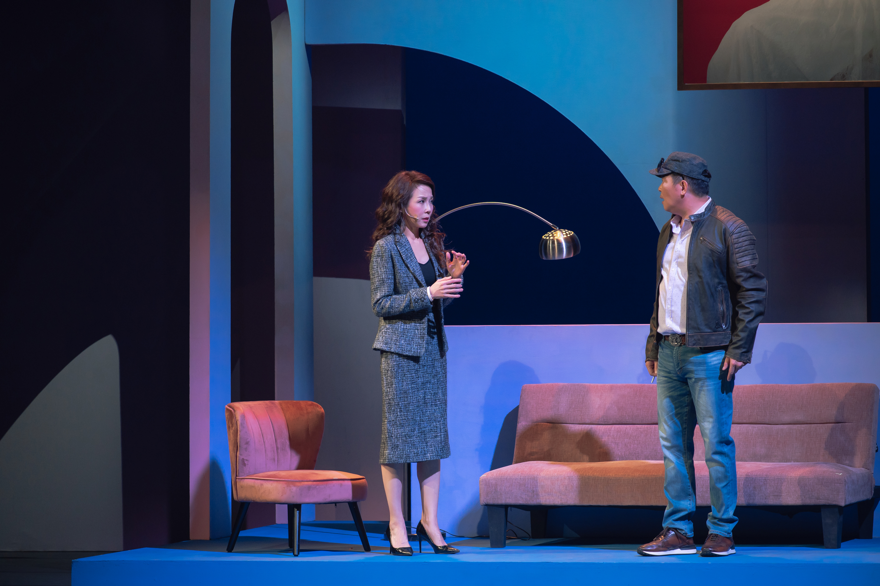 蕭艾（左）與曾國城認識30多年，首度在《我的大老婆》同台飆戲，（果陀劇場提供）