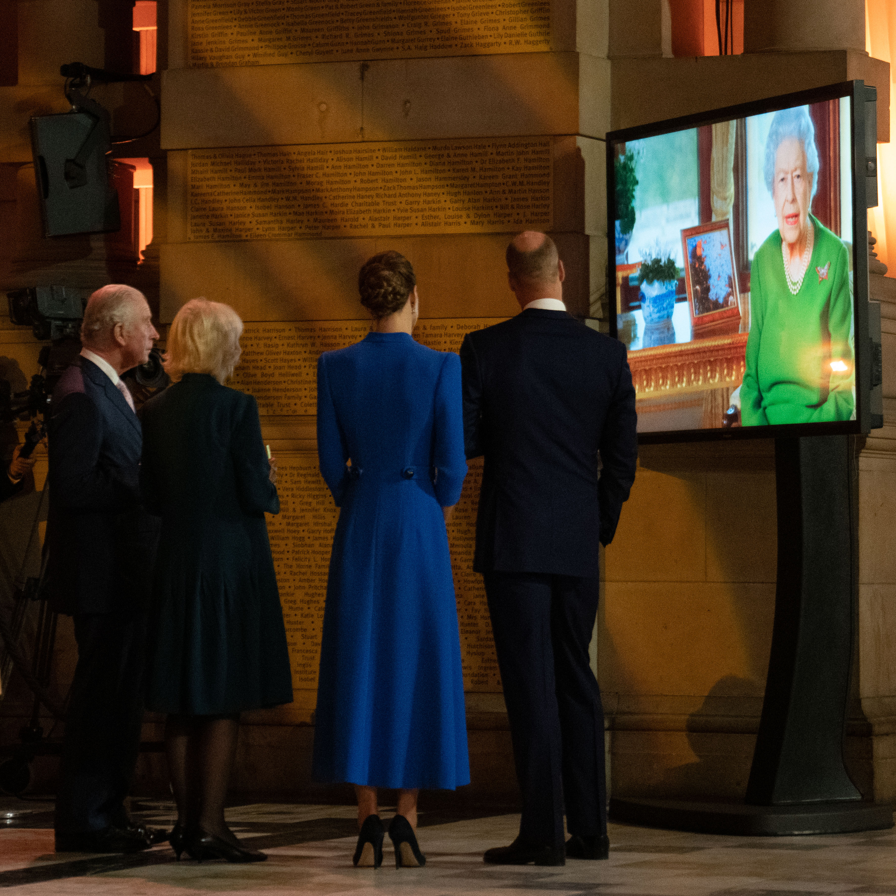英國女王以預錄影片方式致詞。（翻攝KensingtonRoyal推特）